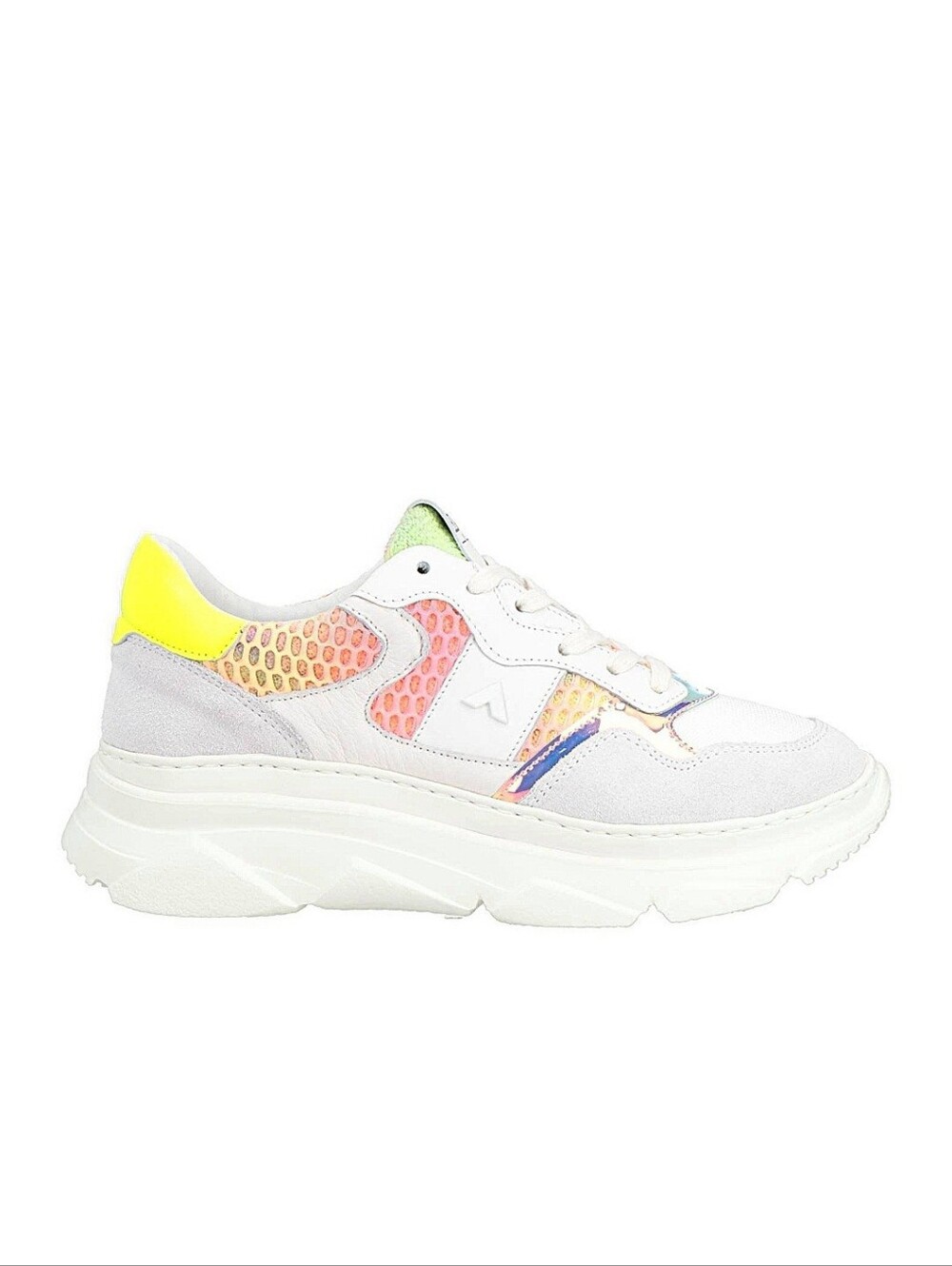 Leather Stylish Sneakers with Neon Accents